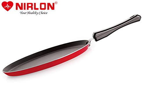 Image of Nirlon Aluminum Non Stick Flat Dosa /Roti Tawa with Bakelite Handle 29.5cm(26 mm Classic FT126)