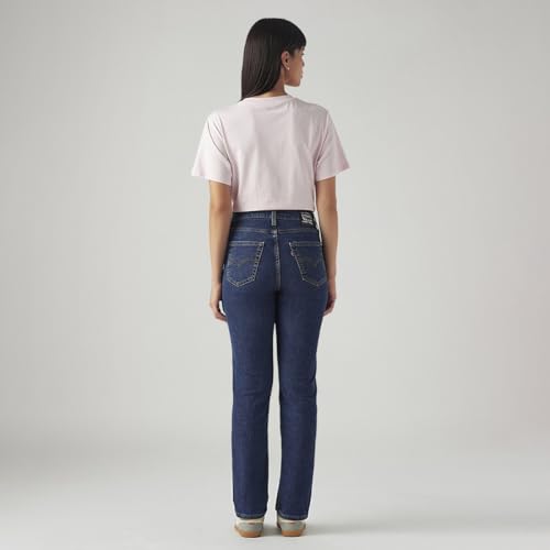 Image of Levi's Women's 724 Mid Indigo Straight Fit High-Rise Jeans