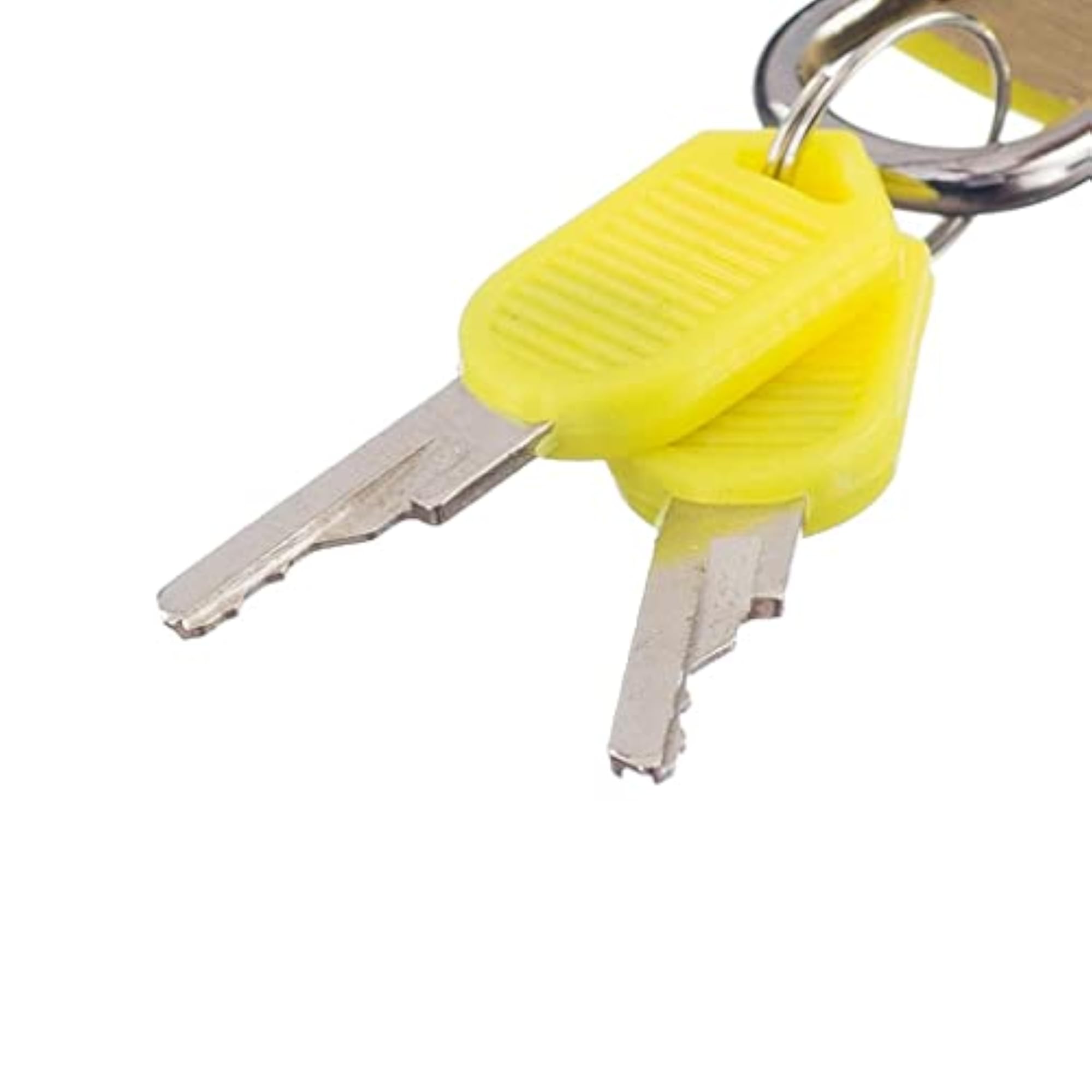 Small Padlock with Two Keys for Luggage, Yellow
