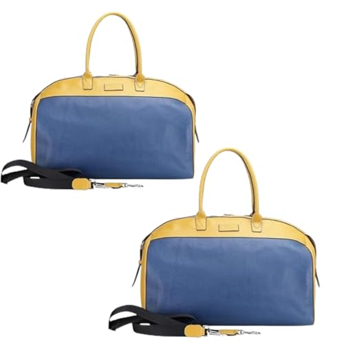 Handmade Weekender Duffel Bag in Full-Grain Leather | Exquisite Travel Bag for Men and Women | Robust, Roomy, and Traditional Style Duffel Bag | Ideal Birthday, Anniversary & Housewarming (Pack Of 2)