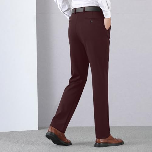 Casual Business Pants for Men Fall Plus Size Suit Pants Straight Leg Slacks Stretch Dress Pant Loose Fit Formal Pant3