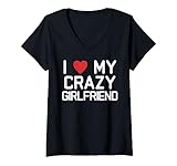 amo la mia ragazza pazza i cuore la mia ragazza gf maglietta con collo a v