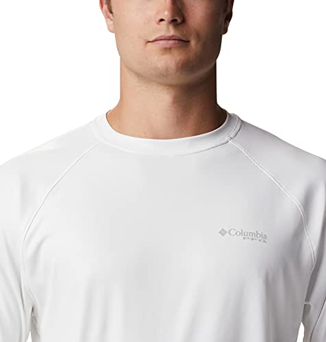 Columbia Men's Pfg Terminal Deflector Long Sleeve Shirt, Breathable, Uv Sun Protection, White/Cool Grey, Large #TOP3