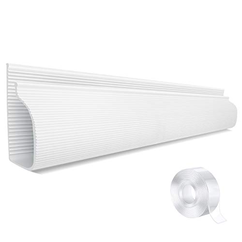 J Channel Cable Raceway with 5M Adhesive - 95 White J Channel Cable Management - Under Desk Cable Organizer with Mounting Tape – Under Desk Cord Organizer for Office, Home（6x15.8'' White）