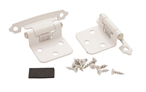 Image of Amerock 1 Pair Variable Overlay White Self-Closing Cabinet Hinge