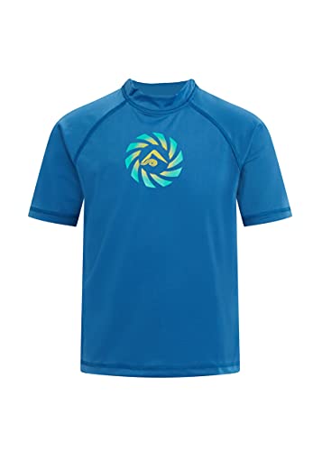 Kanu Surf Boys' Haywire UPF 50+ Sun Protective Rashguard Swim Shirt, Zipline Denim Blue, 14/16