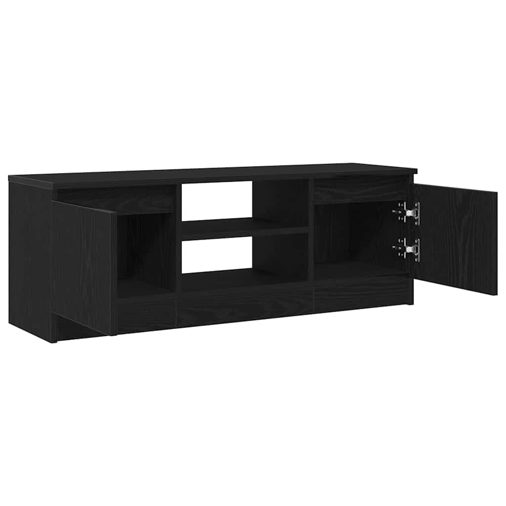 vidaXL Mobile Porta TV Rovere Nero 102x30x36 cm in Legno Multistrato, mobiletto, mobiletto HiFi, Mobile per dispositivi multimediali, Supporto TV