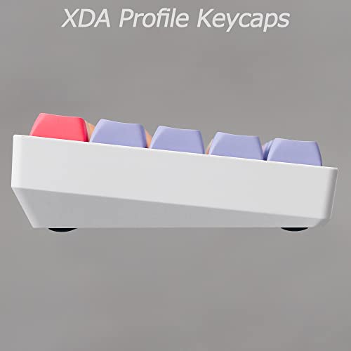 Image of Fogruaden PBT Keycaps 132 Keys Marshmallow Keycaps Set, XDA Profile, Dye-Sublimation Cute Keycap for Mechanical Keyboard