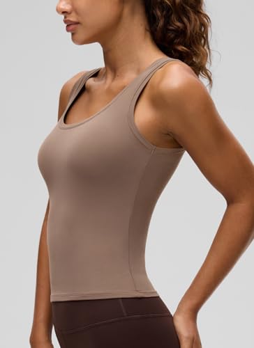 Image of CRZ YOGA Softembrace Scoop Neck Tank Top | Workout, Ultra Soft, Tight Fit, Waist Length, Double Lined, Sleeveless Shirts for Women