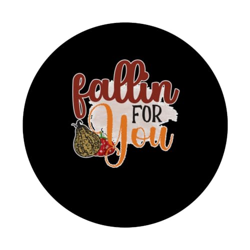 Fallin You Autumn Fall Thanksgiving For Season PopSockets Swappable PopGrip, Black - Image 3