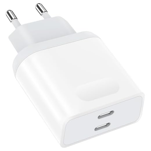 Cargador USB C, 25W Enchufe Rápido para iPhone 15/15 Pro/15 Pro Max/15 Plus/14/13/12/11/X/XS/XR/SE, AirPods, iPad, Wallgong Doble USBC Plug Cabezal Tipo C Pared Carga Corriente Cargado Adaptador