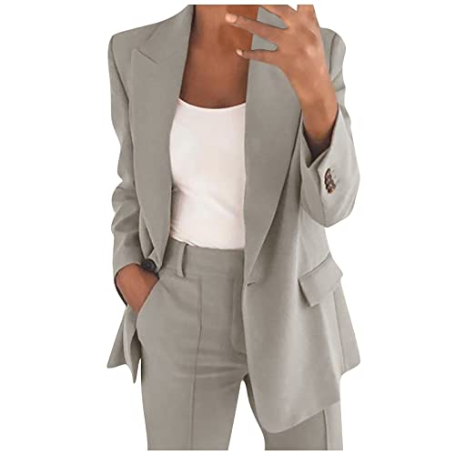 Blazer Sets Women 2 Piece Outfits Business Casual Outfits 2025 Dressy Casual Pant Suits Plus Size Wide Pants Suit Set