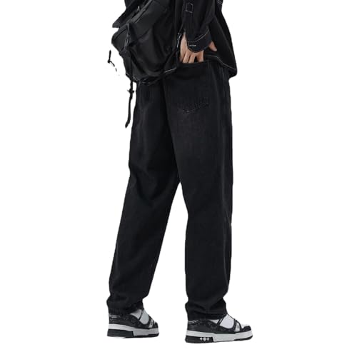 Jeans Pants Trousers Denim Spring and Autumn Washed Black Men's Classic Loose Casual3