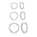 Zolkamery Creolen Silber 925 Ohrringe für Damen, 3 Paare 925 Sterling Silber Creolen Ohrringe Set, Klein Schlafen Huggie Kreolen Creolen Ohrringe, Unisex Silber Creolen Ohrringe Set in 8 10 12mm