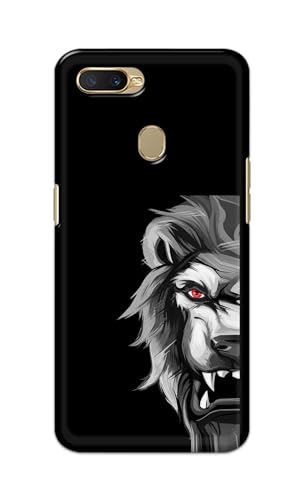 Image of PRINTFIDAA Printed Hard Back Cover Case for Oppo A7 | Oppo A5s | Oppo A12 | Oppo A11k | Oppo A12s Back Cover (Angry Lion) -112