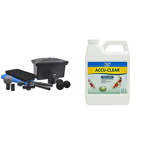 POND BOSS Filter Kit with Pump (1 pack) and API POND ACCU-CLEAR Pond Water Clarifier