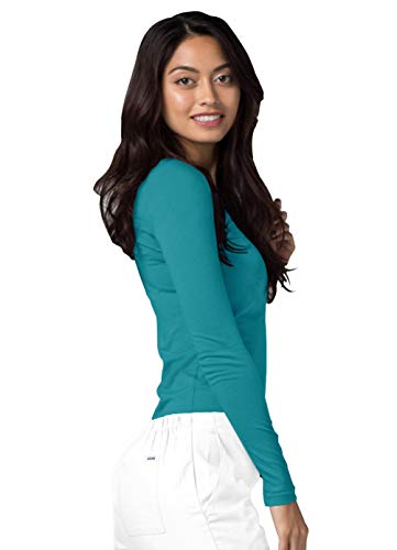 Image of Adar Womens Comfort Long Sleeve T-Shirt Underscrub Tee - 2900 - Teal Green - XL
