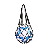 Totority Ball Storage Mesh Bag for Single Soccer Basketball Volleyball Football Lightweight Portable Net Carry Sack Reusable Mesh Holder for Sports Balls Black