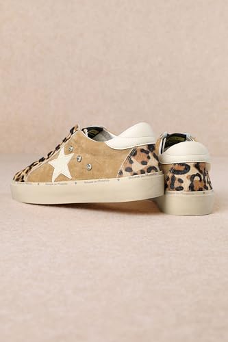 Mi.iM Gaby Rubber Sole Lace-up Snake Print Suede Star Sneakers4