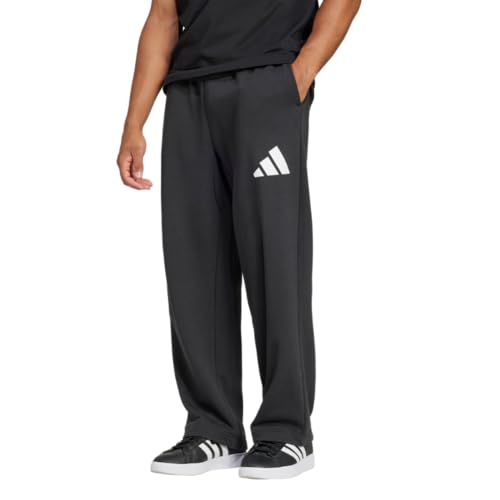 adidas Men's Essential 3-Bar Wide Leg Pants, Black/White