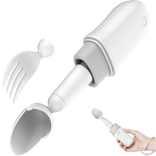 ZHNANDAMAI Set Utensilios Anti-Temblor, Cuchara Inteligente para Manos Temblorosas, Dispositivo Alimentación Adaptativo para Mayores Y Parkinson, Control Vibración Tiempo Real Portátil