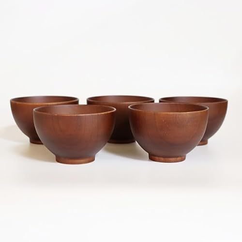 お椀 汁椀 木製 大和型 ブラウン 天然木 ボウル 340ml 5客 5個 セット お碗 味噌汁 スープボウル シンプル カフェ おしゃれ かわいい 軽い 軽量 ギフト プレゼント お祝い 御祝 男性 女性 父の日 母の日 敬老の日 結婚祝い 還暦祝い 記