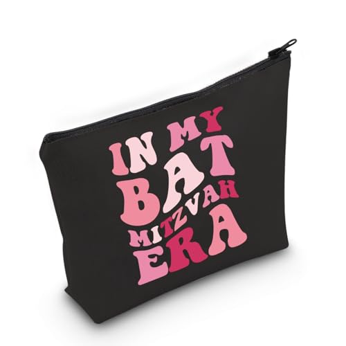 JXGZSO In My Bat Mitzvah Era Makeup Bag Jewish Gift For Bar Mitzvah Jewish Birthday Israel Gift (Mitzvah Era Bag)