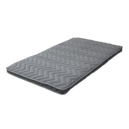 EMOOR Japanische Wollmischung Gepolsterte Futonmatratze GOMA 140 x 202 cm Grau (Fest), Urethan Zwickel Faltbar Speicherbar Gästebett Tatami-Matte