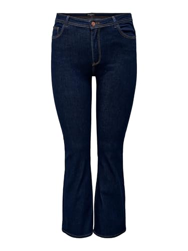 ONLY CARMAKOMA Damen Carsally Hw Flared DNM Bj370 Noos Jeans, Dark Blue Denim, 54W / 32L EU ONLY CARMAKOMA Damen Carsally Hw Flared DNM Bj370 Noos Jeans, Dark Blue Denim, 54W / 32L EU