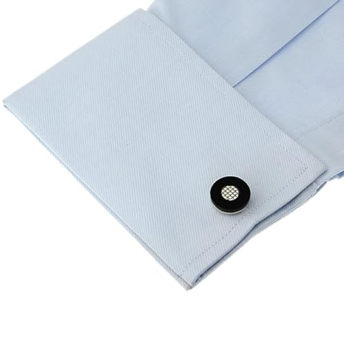 Gemelos negros redondos para camisa de traje formal de hombre 4