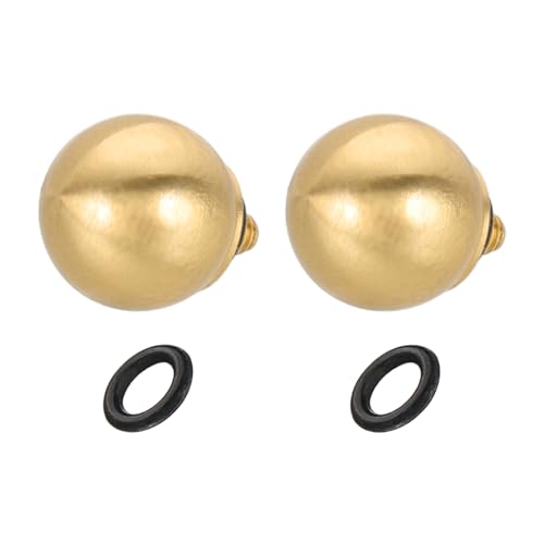 PATIKIL カメラシャッターボタン、2個入り 10mmボール形状シャッターリリースボタン じゅん銅製カメラボタン 富士フイルム XT5 XT30 XT20 XT4 XE2 XE4 用、イエロー