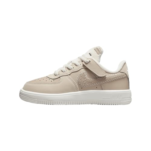 Nike Force 1 Low SE EasyOn Little Kids' Shoes (FZ4514-100, Sanddrift/Sail/Dark Raisin/Pale Ivory)