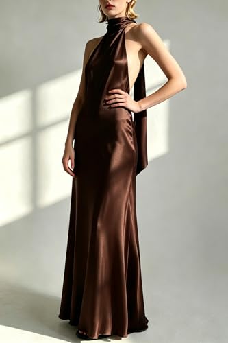 Image of Yiulangde Women's Backless Smocked Maxi Dress Sexy Spaghetti Strap Cut Out Flowy Beach Long Dress Vacation Casual Sundresses