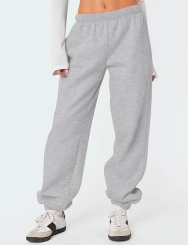 HeSaYep Women's Fleece Lined Sweatpants Thermal Winter High Waisted Sweat Pants Interior Drawstring Baggy Jogger Pants4