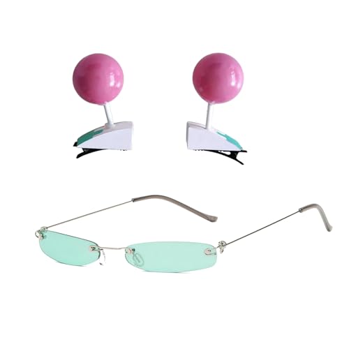 RAINDEWLL Saiki K Cosplay Glasses with Hair Clips Set Saiki Kusuo Anime Accessories for Costume Perfect for Cosplay Anime Fans