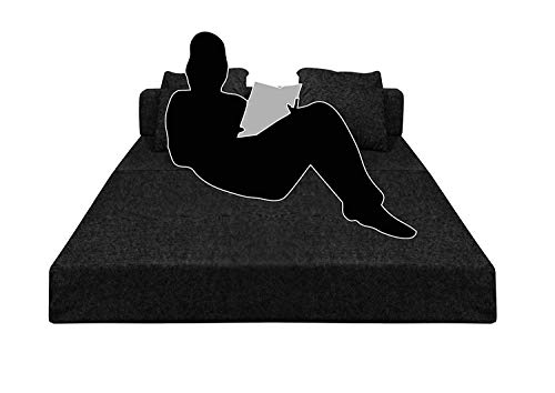 Image of Aart Store | 4X6- Feet Black Color- 2 Seater | Space Saving Foldable Sofa /Cums Bed With Removable Washable Fabric Cover