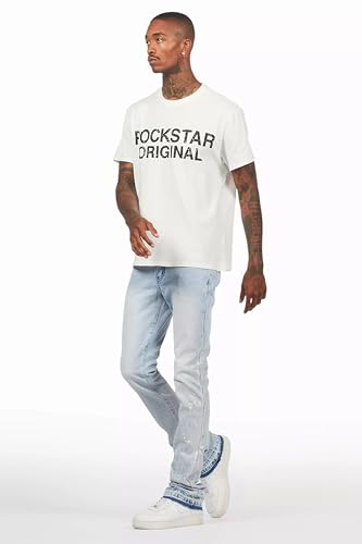 Men's Jian Rhinestone Stacked Flare Jean4