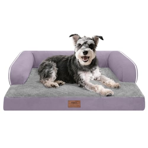 Small Dog Bed Waterproof Orthopedic Dog Beds for Medium Sized Dogs Comfy Pet Cat Bed with Sides, Washable Removable Cover