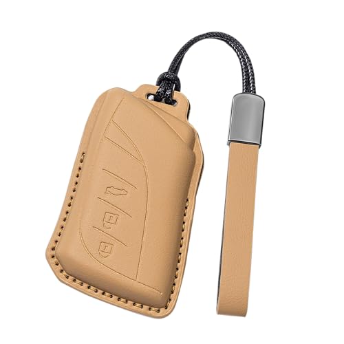 Erivis for Lexus Key Fob Cover with Keychain Leather Full-Wrap Key Cover Compatible with Lexus 2018-2025 RX350 IS350 GX460 ES350 NX350 TX350 Durable Key Protection Shell Accessories (Palomino Brown)