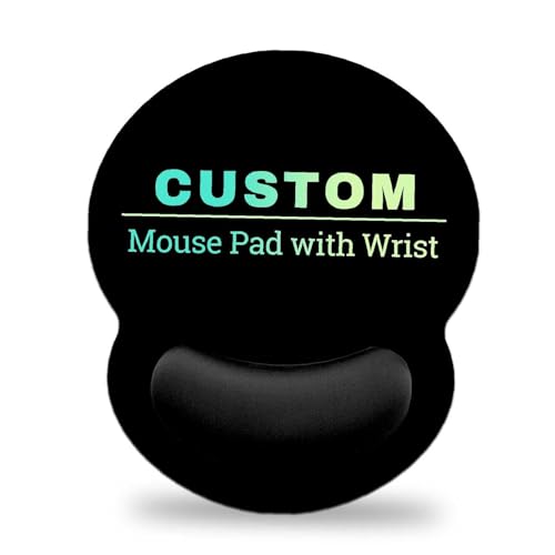Nsipan Custom Mouse Mat with Wrist Support Ergonomic Personalized Mouse Pad with Photo Logo Text Custom Mouse Mat with Memory Foam Rest for Office Home Computer