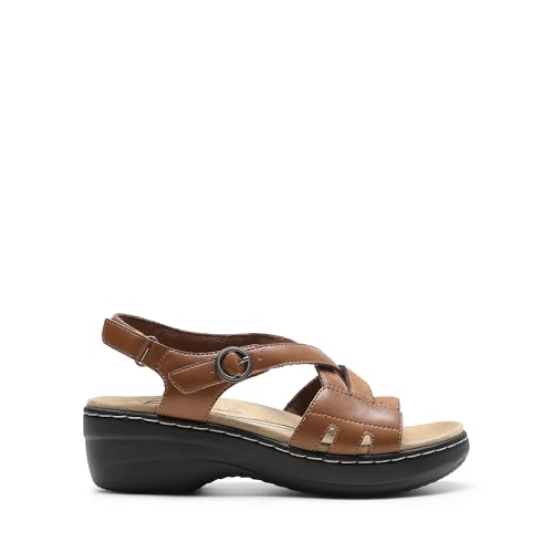 Image of DREAM PAIRS Women's Open Toe Wedge Sandals Walking Shoes | Cushioned footbed with supportive comfort for walking, vacations, beach outings, shopping and everyday summer wear