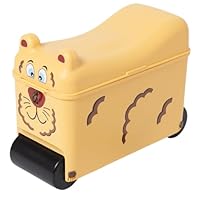 Little Rolla Kids Ride On Suitcase with Removable Activity Tray | Easy Access Top Loading Ride-On Children's Luggage | Carry-On Approved Kids Cabin Bag | Ages 2-7 | Lion