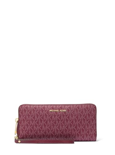 Image of Michael Kors Jet Set Travel Continental Wallet, Gold-Tone Hardware /Mulberry