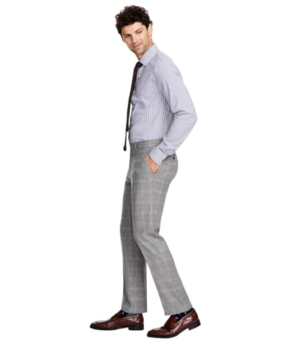 Tommy Hilfiger Mens Modern fit Dress Pants 33/30 Light Grey Plaid Stretch