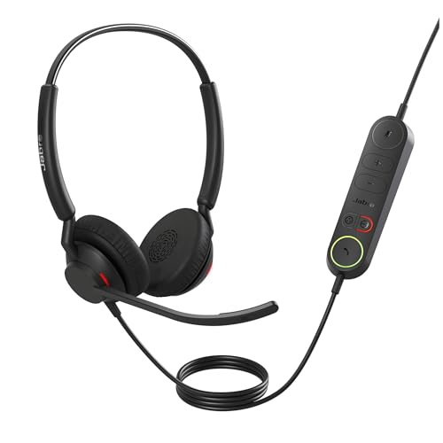 Image of Jabra Engage 40 Wired Stereo Headset - Advanced Noise Cancelling Microphones UC Cert - On Ear Headphones with Mic - Inline Call Controller - ClearVoice for Crystal Clear Calls Impressive Audio USB A