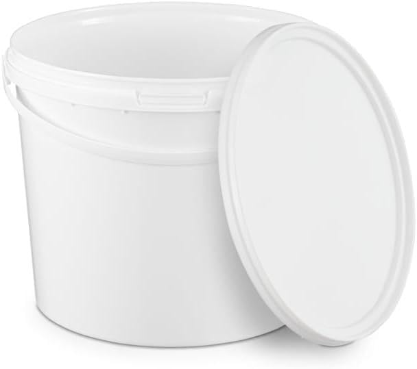Nipter Eimer Mit Deckel 5l, Eimer 5,8l Rechteckig, Plastikeimer Weiß