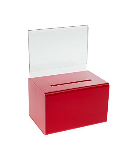 SOURCEONE.ORG Source One Small 5-Inch Wide Deluxe Oblong Donation Box with Ad Frame & Free Lock 6"