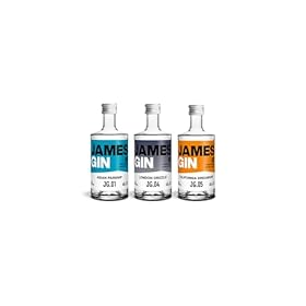 James Gin 3 x 5cl Gift Pack, Asian Parsnip, London Drizzle & California Dreamgin – James Gin