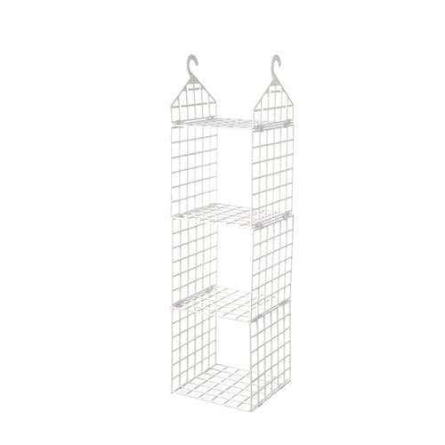ABOOFAN Estante Colgante Plegable de Plástico Blanco Grande 3 Niveles para Armario Organizador de Ropa y Accesorios Ahorro de Espacio para Dormitorio y Guardarropa