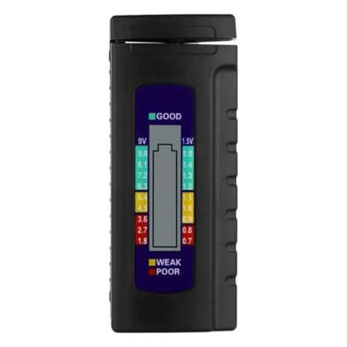 Uikdjgu Probador de Batería con Pantalla Digital ° 5/7, Pila de Botón de 1,5 V, Pila de 9 V, 6F22, Medidor de Voltaje, Comprobador de Batería